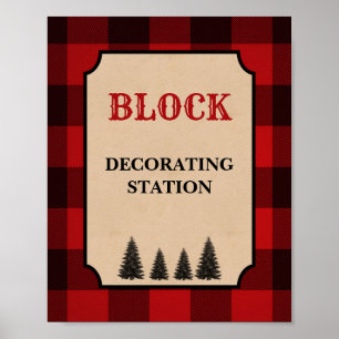 Lumberjack Block Decorating Station Sign
