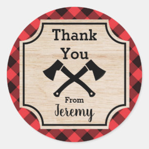 Lumberjack Boy Anniversaire Fête Favoriser Sticker