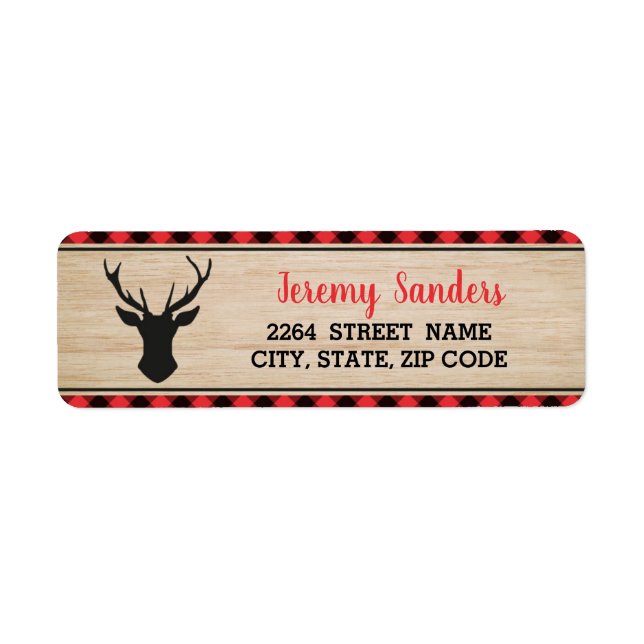 Lumberjack Boy Birthday Party Address Label (Front)