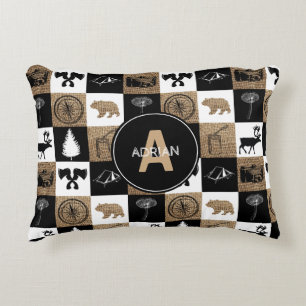 Lumberjack Camping Adventure Monogram Nursery  Accent Pillow