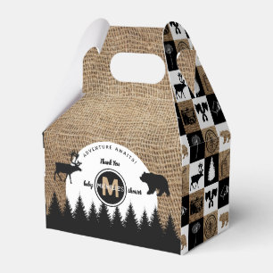 Lumberjack Camping Adventure Rustic Baby Shower Favor Box