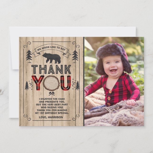 Lumberjack Carte de remerciements (Devant)