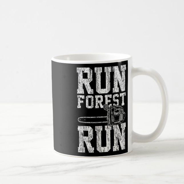Lumberjack Chainsaw Run Forest Run Funny  Coffee Mug (Right)