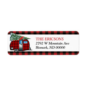 Lumberjack Christmas Camper Return Address