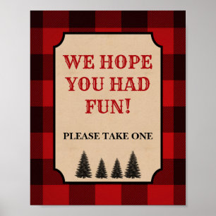 Lumberjack Favour Sign We Hope You Had Fun