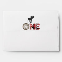 Lumberjack First Birthday Envelopes - Moose