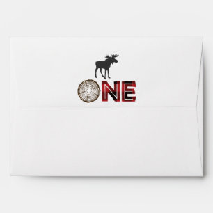 Lumberjack First Birthday Envelopes - Moose