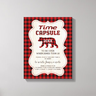 Lumberjack First Birthday Time Capsule Sign