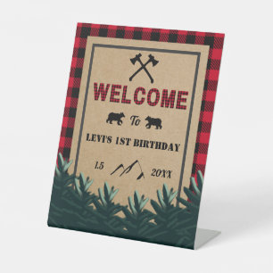 Lumberjack First Birthday, Wild One Welcome Sign