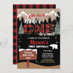 Lumberjack first birthday winter Onederland boy Invitation<br><div class="desc">[all text underneath "Join us in a Winter ONEderland" are editable] Rustic, Chic, Fun and Cheerful Party invitation. Occasion: Bay first birthday, especially for boy. Theme: Lumberjack, Adventure, Winter Onderland Season: Christmas & Winter season. Style: Rustic and Fun. Colours: Red, tan, brown, black, white, other Christmas colours. Graphics: Rustic kraft...</div>