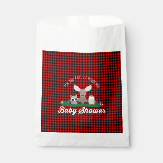 Lumberjack Flannel Red Buffulo Plaid Baby Shower Favour Bag