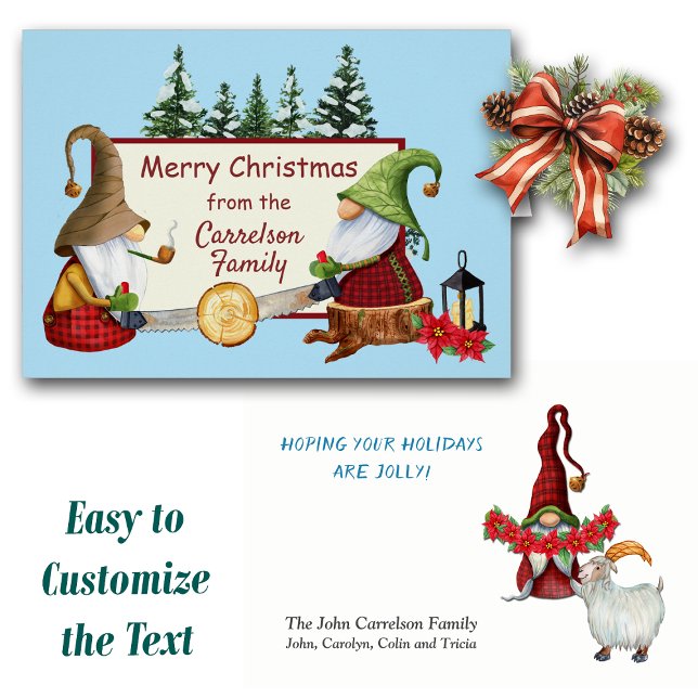 Lumberjack Gnomes Carte de Noël (Créateur téléchargé)