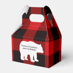 Lumberjack Little Bear Party Favour Bag Favor Box