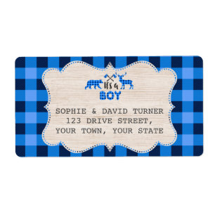 Lumberjack Little Hunter Blue Plaid Baby Shower