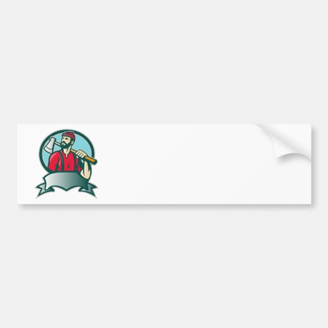 Lumberjack Logger Forester Woodcutter Bumper Sticker (Front)