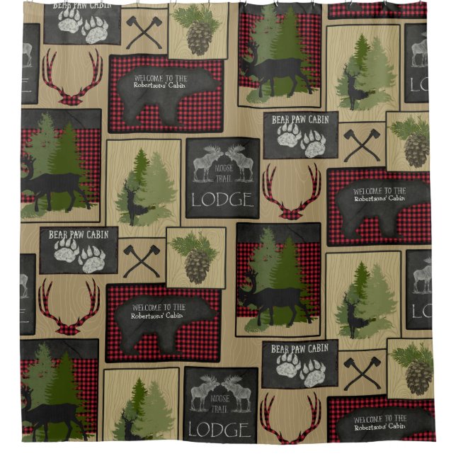 Lumberjack Mountain Bear Deer Cabin Personalized (Front)