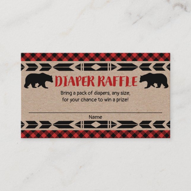 Lumberjack ours garçon baby shower carte de tombol (Devant)