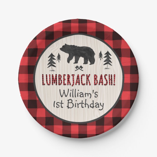 Lumberjack Paper Plate 7" Paper Plate (Front)