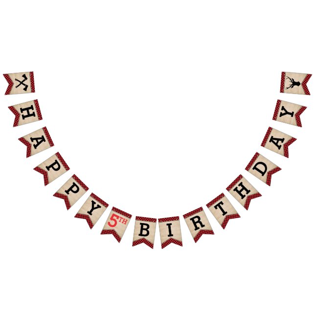 Lumberjack Party Happy Birthday Bunting Banner (All)