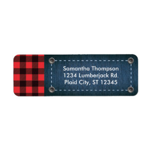 Lumberjack Plaid and Jean Address Label