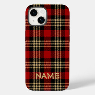 Lumberjack Plaid Pattern Custom Name Case-Mate iPh iPhone 14 Case