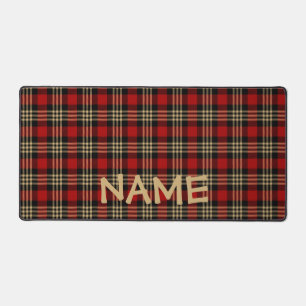 Lumberjack Plaid Pattern Custom Name Desk Mat