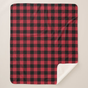 Lumberjack Red and Black Plaid Sherpa Blanket