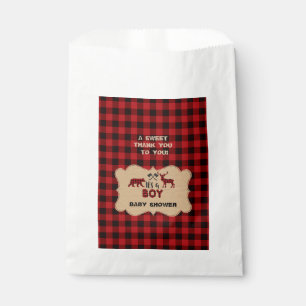 Lumberjack Red Buffalo Little Hunter Baby Shower Favour Bag