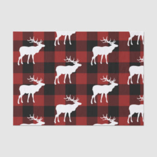 Lumberjack Red Buffalo Plaid Buck Pattern Holiday Tissue Paper