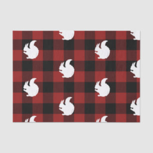 Lumberjack Red Buffalo Plaid Squirrel Pattern Holi Tissue Paper