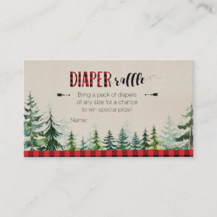 Lumberjack Red Plaid - Diaper Raffle Card