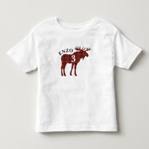Lumberjack Red Plaid Moose Birthday Shirt