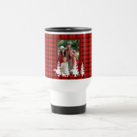 Lumberjack red plaid pattern with family photo