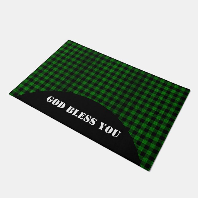 Lumberjack Style - green fabric + your ideas Doormat (Angled)