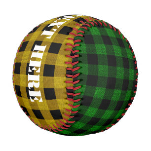 Lumberjack Style - green & yellow fabric Baseball