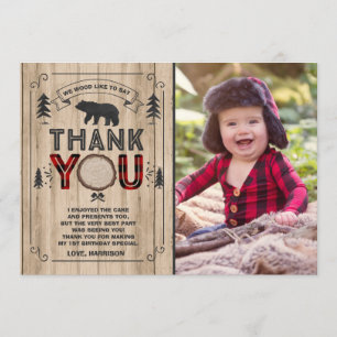 Lumberjack Thank You Card Lumberjack Party