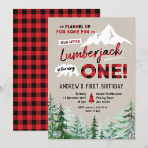 Lumberjack tourne une invitation anniversaire