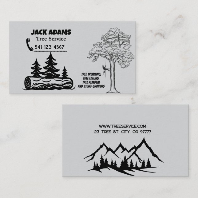 Lumberjack Tree Service Business Card (Front/Back)
