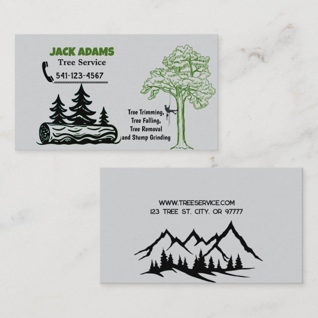 Lumberjack Tree Service Business Card (Front/Back)