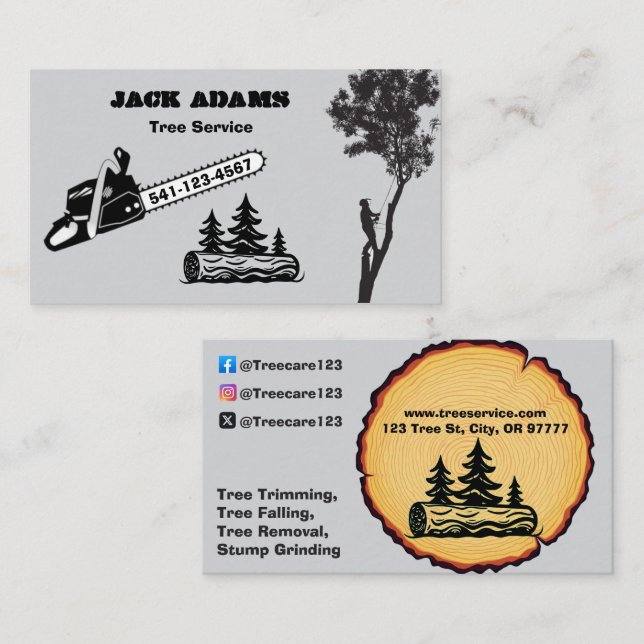 Lumberjack Tree Service Business Card (Front/Back)