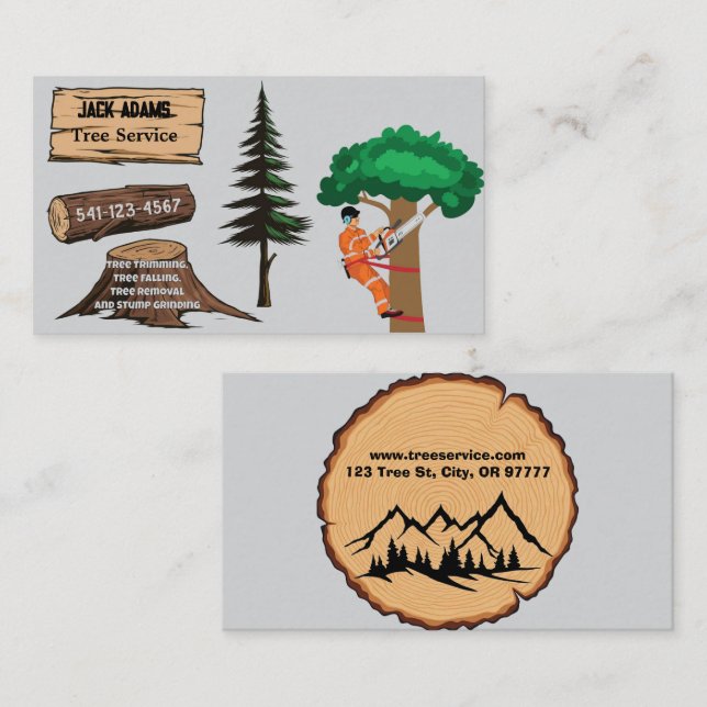Lumberjack Tree Service Business Card (Front/Back)