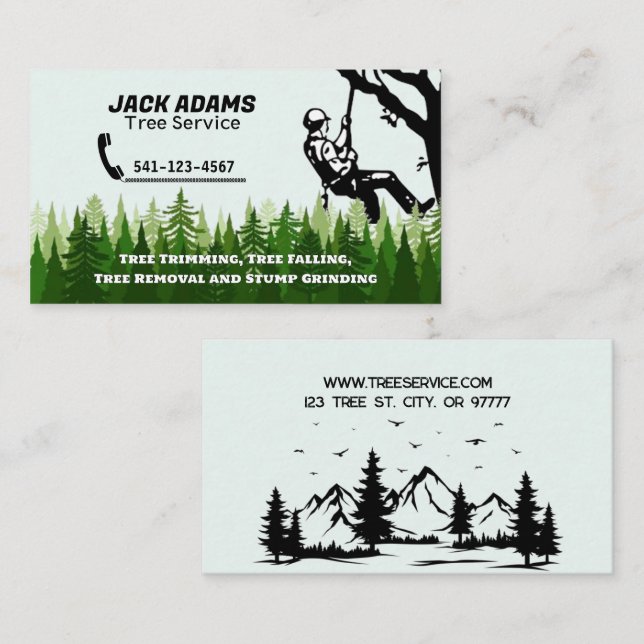 Lumberjack Tree Service Business Card (Front/Back)