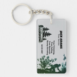 Lumberjack Tree Service Business Card Keychain