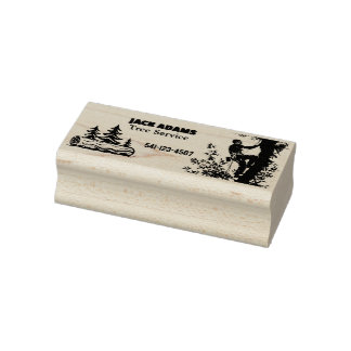 Lumberjack Tree Service Business Card Rubber Stamp