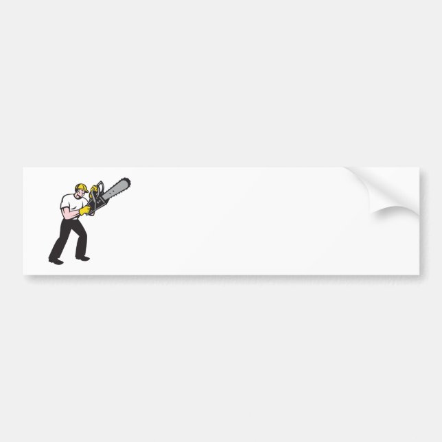 Lumberjack Tree Surgeon Arborist Chainsaw Bumper Sticker (Front)