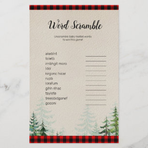 Lumberjack Watercolor Word Scramble Game