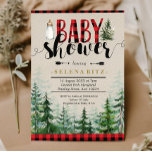 Lumberjack Winter Forest Red Plaid Baby Shower Invitation<br><div class="desc">EDITABLE Lumberjack Winter Forest Red Plaid Baby Shower Invitation
With green forest and rustic style,  this lumberjack invitation is perfect for your baby shower</div>