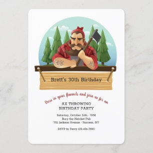 Lumberjack with Axe Invitation