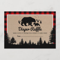 Lumberjack Woodland Bear Baby Shower Diaper Raffle