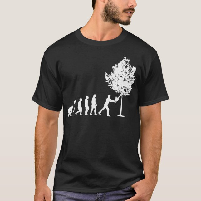 Lumberjack Woodwoker Evolution Woodworking Forestr T-Shirt (Front)